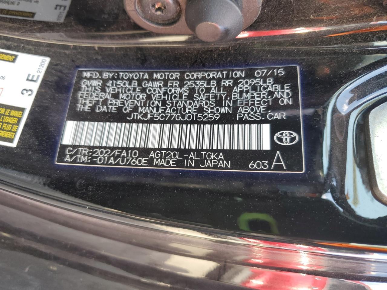 2016 TOYOTA SCION