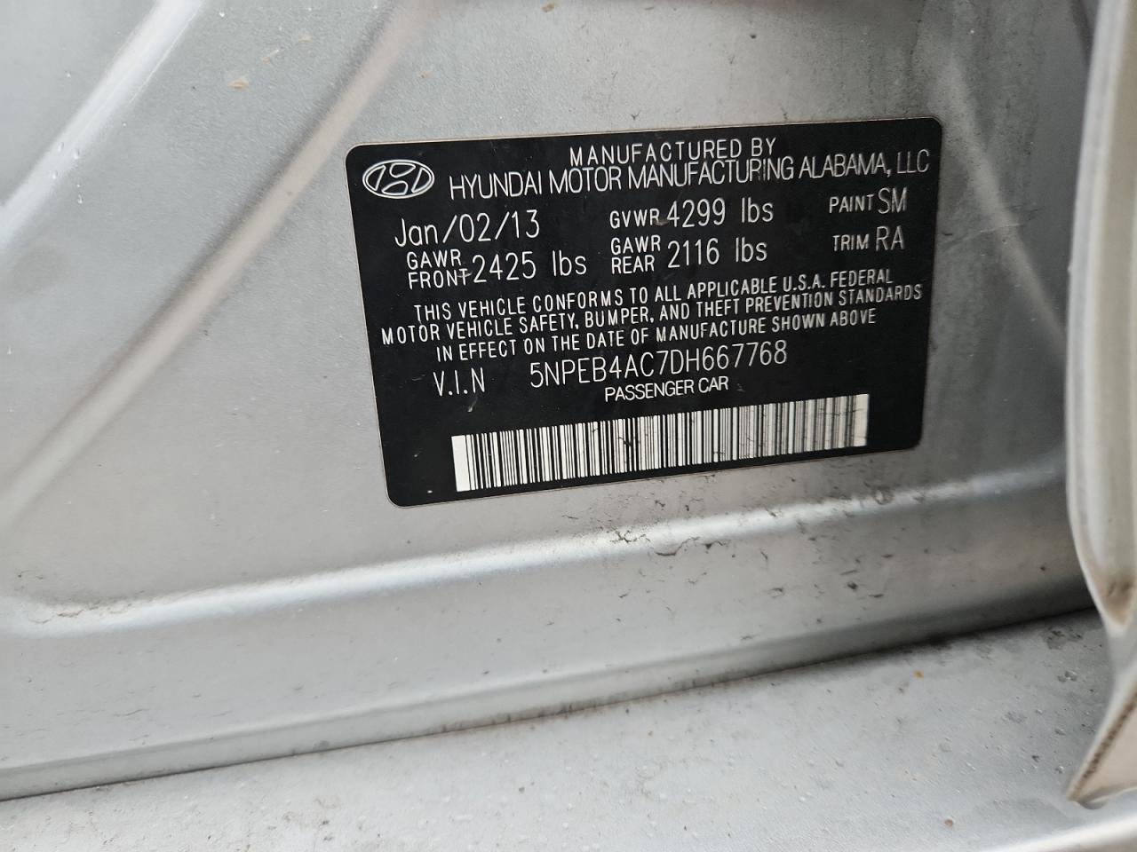 2013 HYUNDAI SONATA