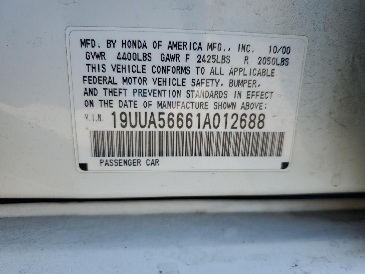 2001 ACURA TL