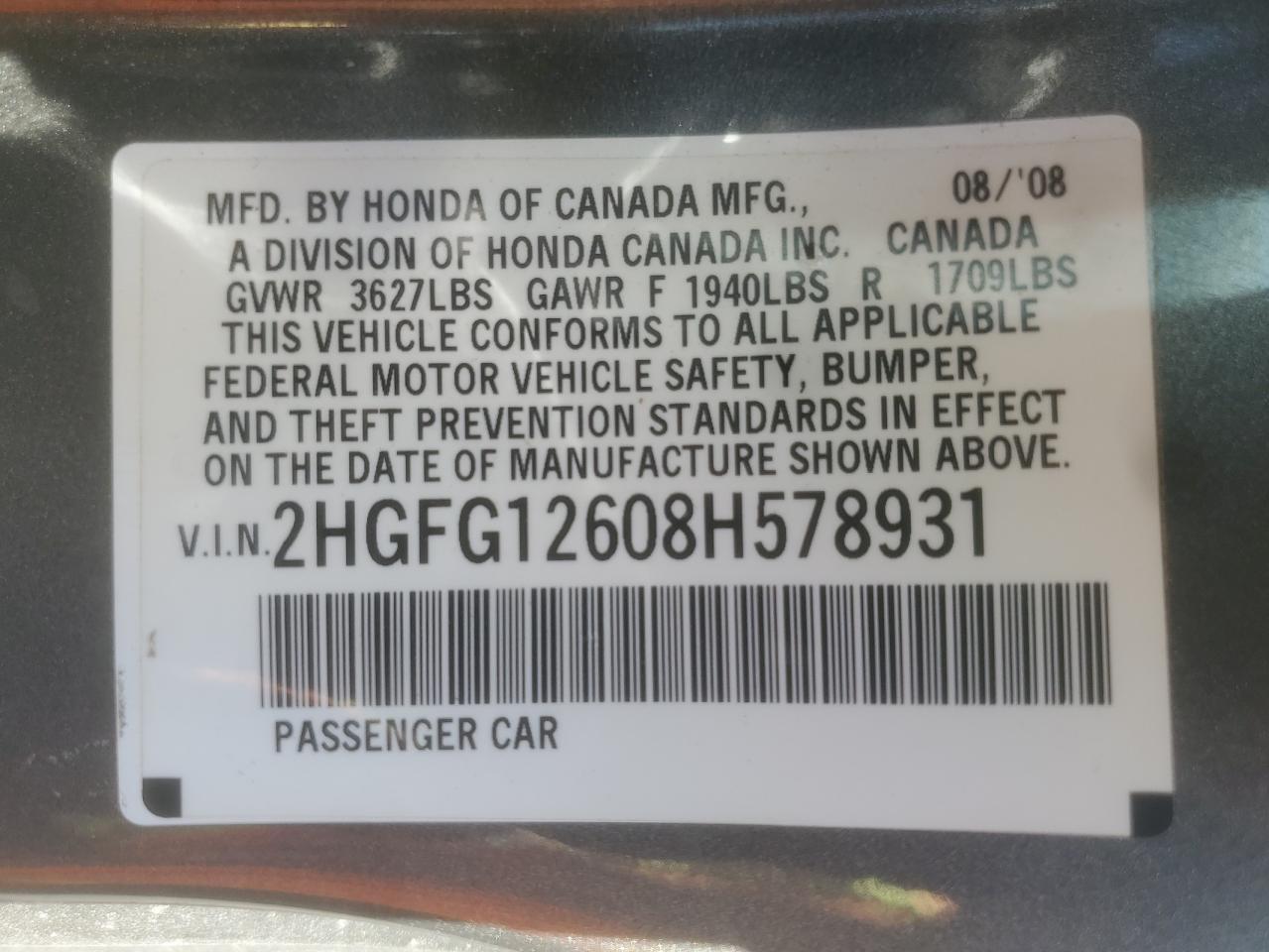 2008 HONDA CIVIC