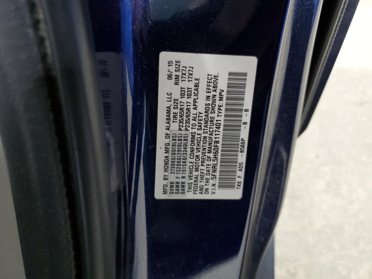 2015 HONDA ODYSSEY