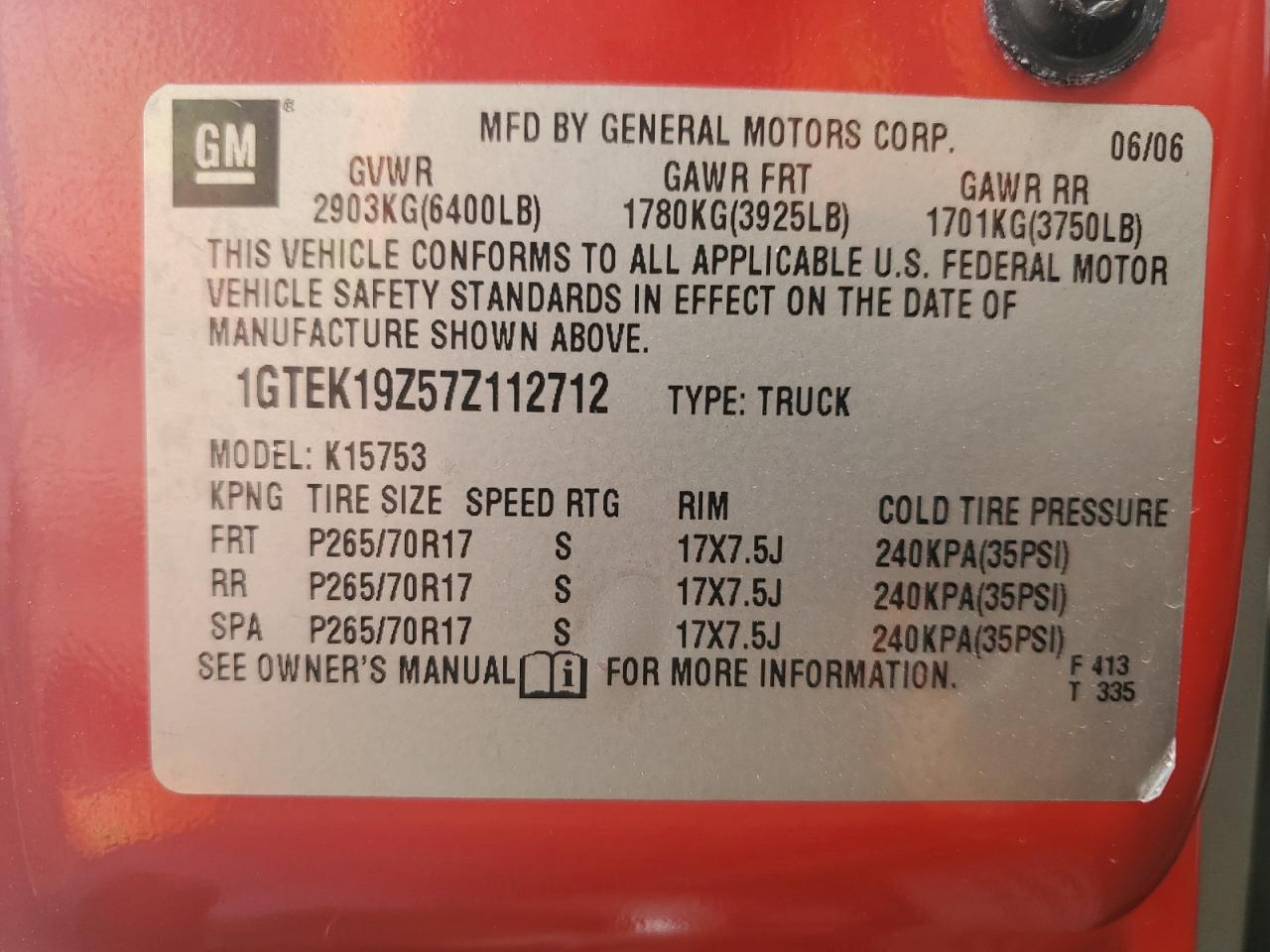 2007 GMC SIERRA 1500
