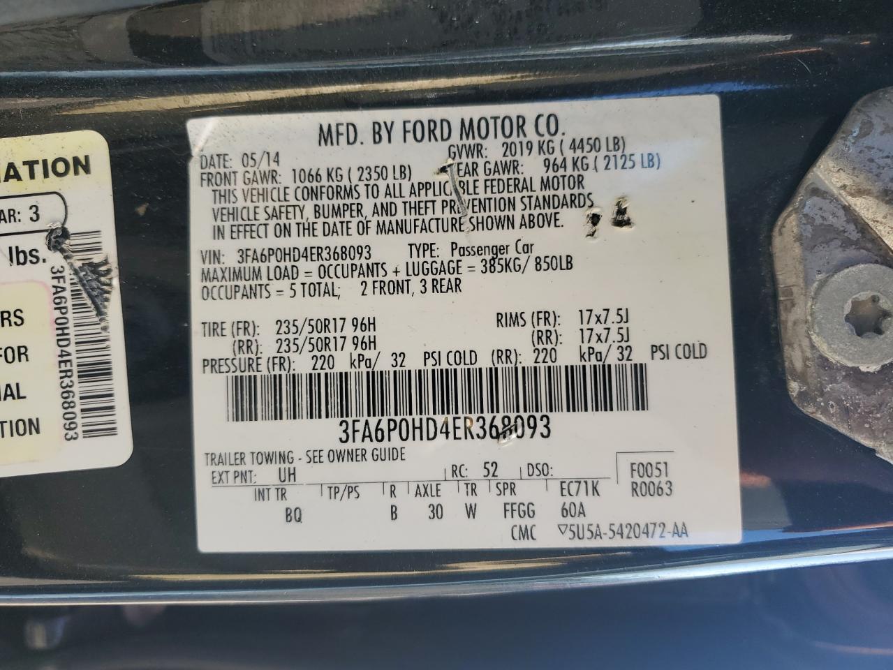 2014 FORD FUSION