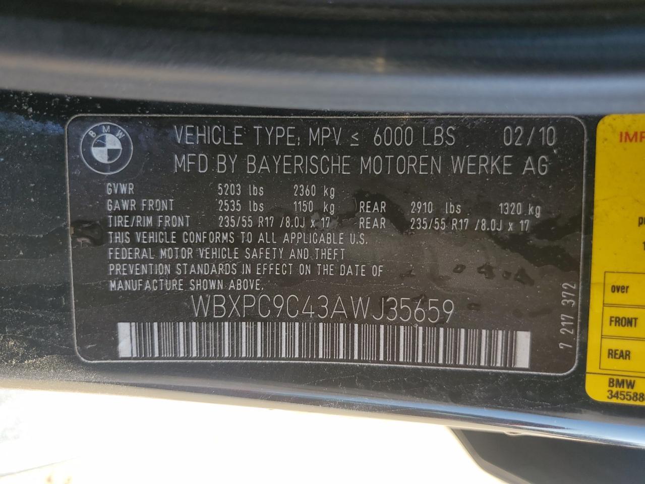 2010 BMW X3