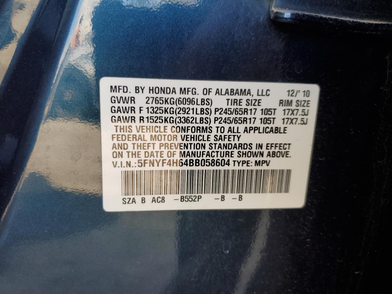 2011 HONDA PILOT