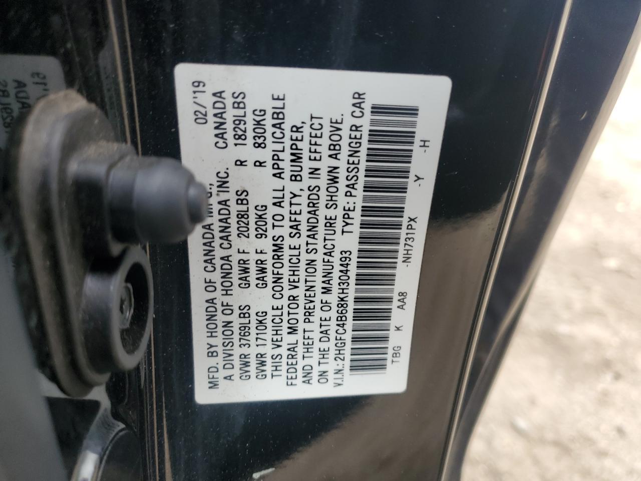 2019 HONDA CIVIC