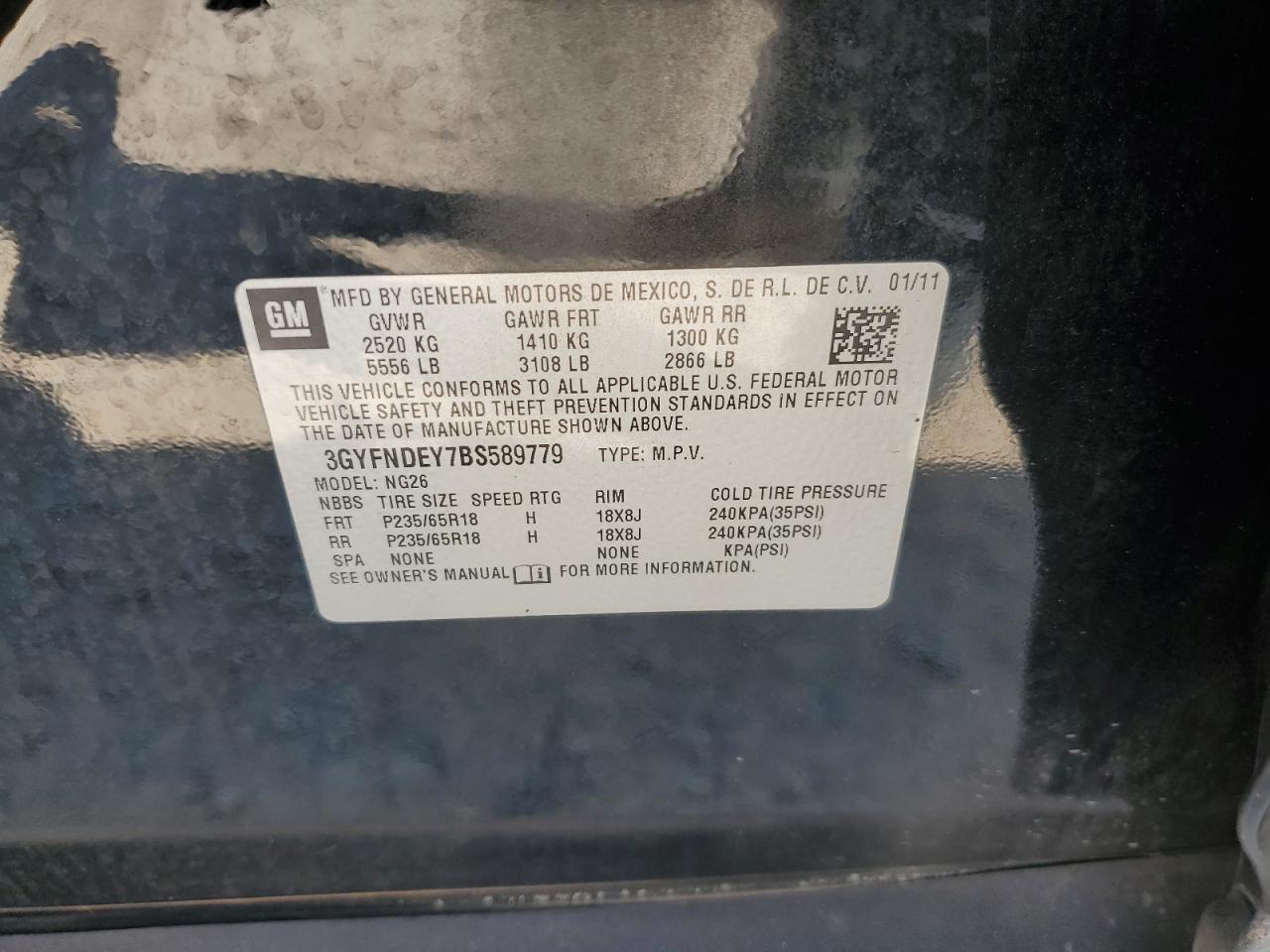 2011 CADILLAC SRX