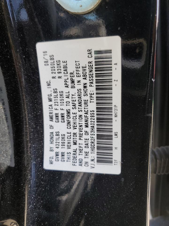 2017 HONDA ACCORD