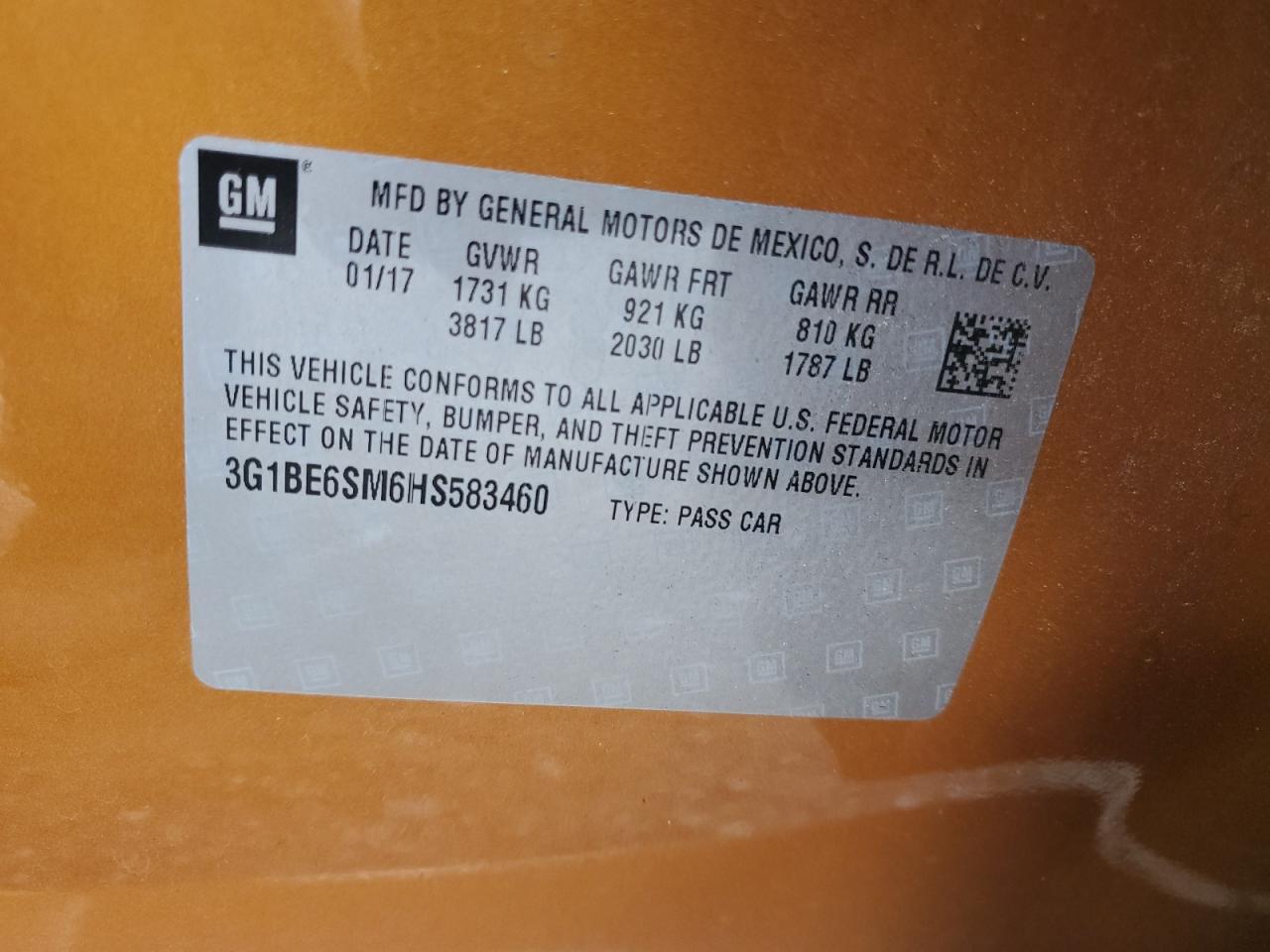 2017 CHEVROLET CRUZE