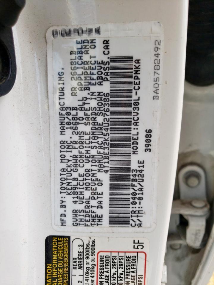 2004 TOYOTA CAMRY