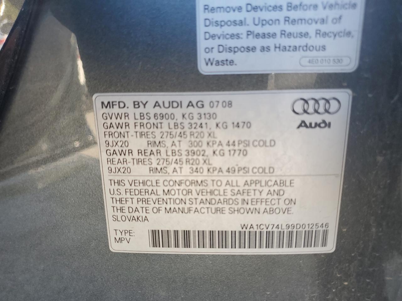 2009 AUDI Q7