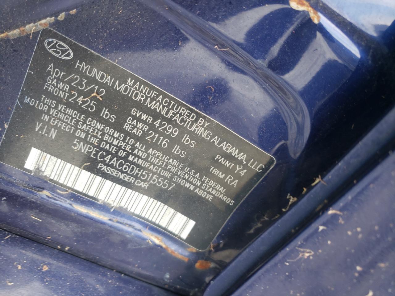 2013 HYUNDAI SONATA