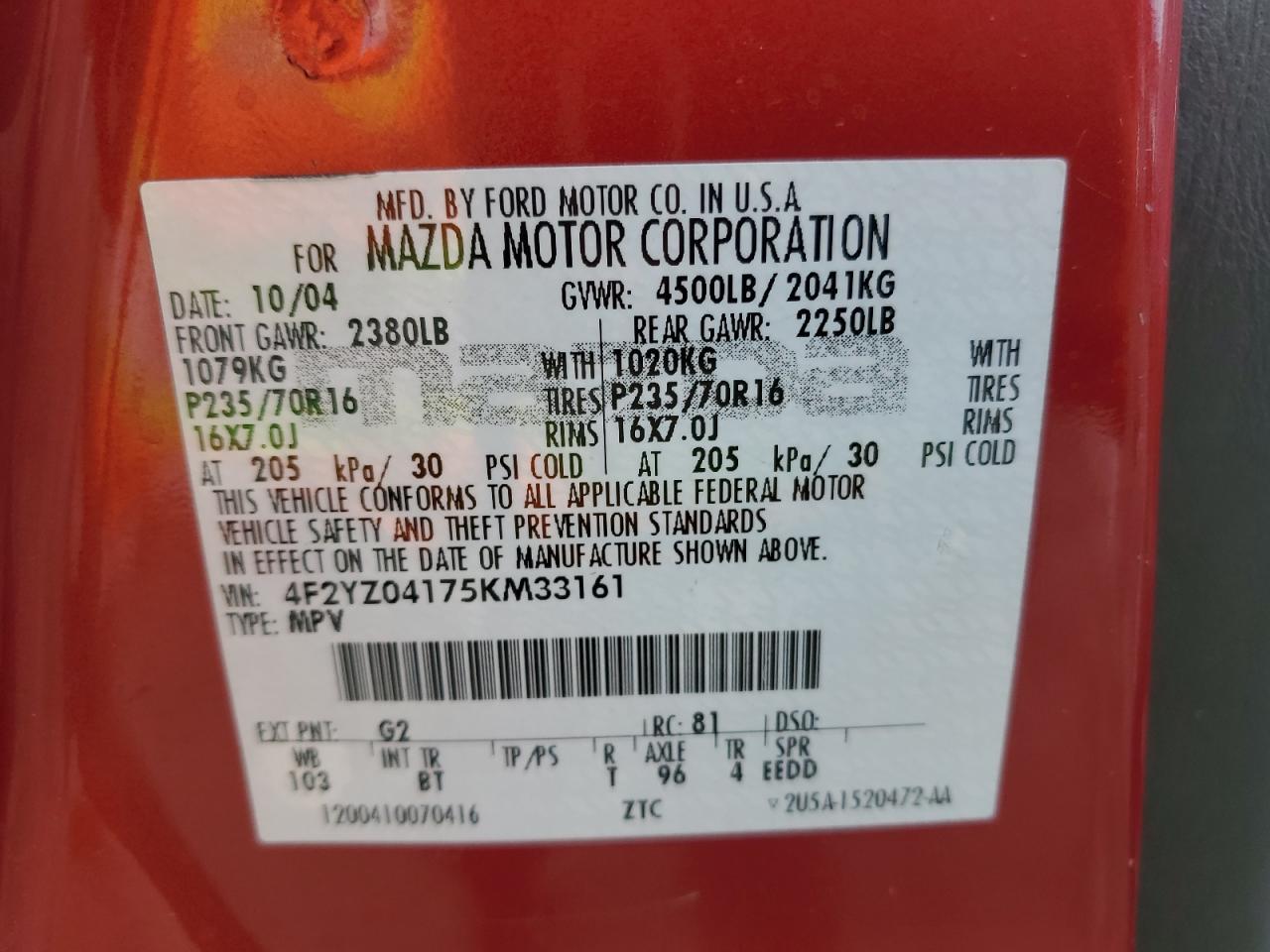 2005 MAZDA Tribute