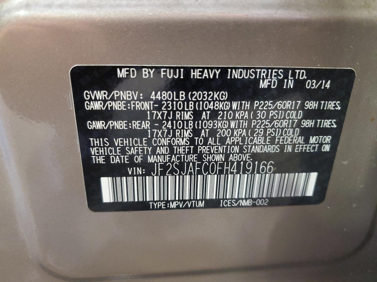 2015 SUBARU FORESTER