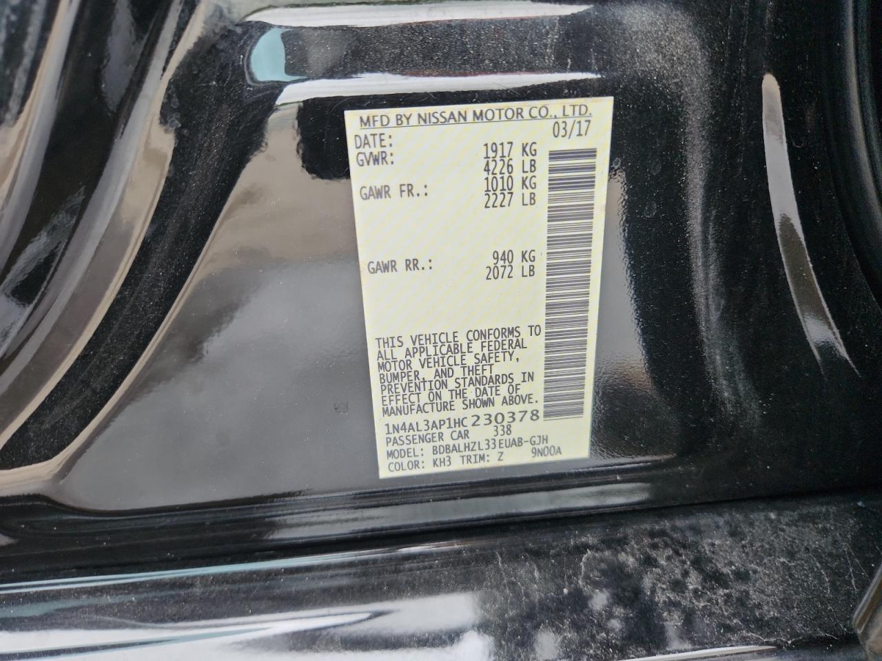 2017 NISSAN ALTIMA