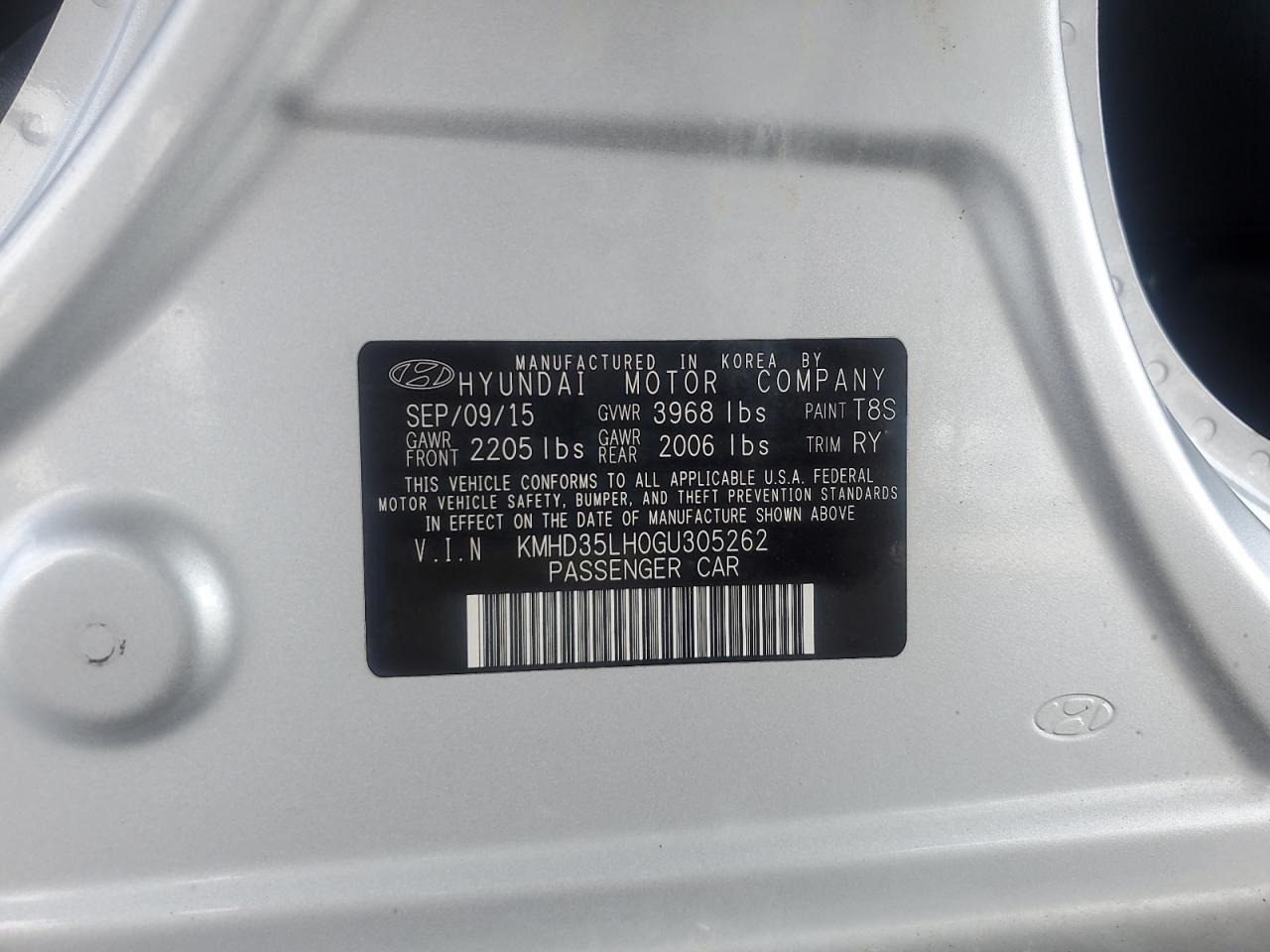 2016 HYUNDAI ELANTRA