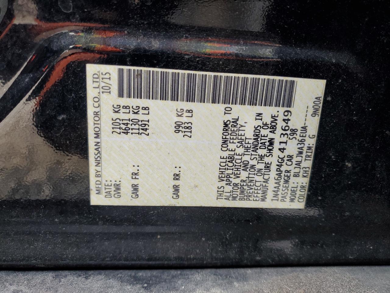 2016 NISSAN Maxima