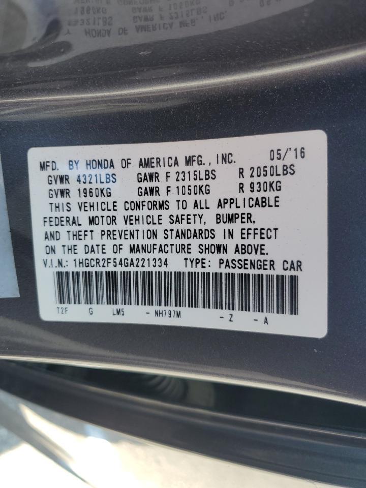 2016 HONDA ACCORD