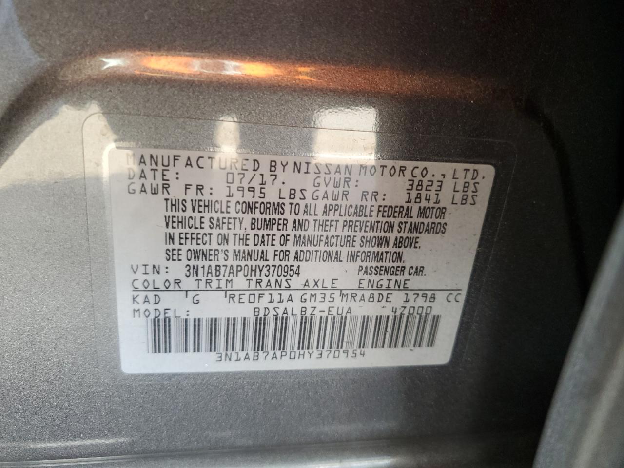 2017 NISSAN SENTRA