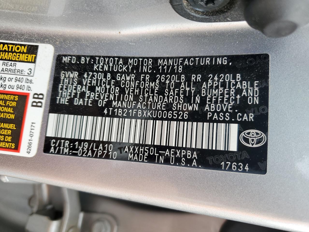 2019 TOYOTA Avalon