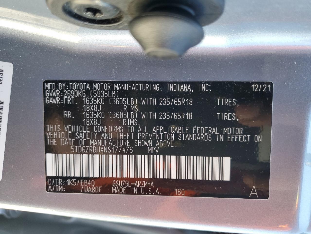 2022 TOYOTA HIGHLANDER