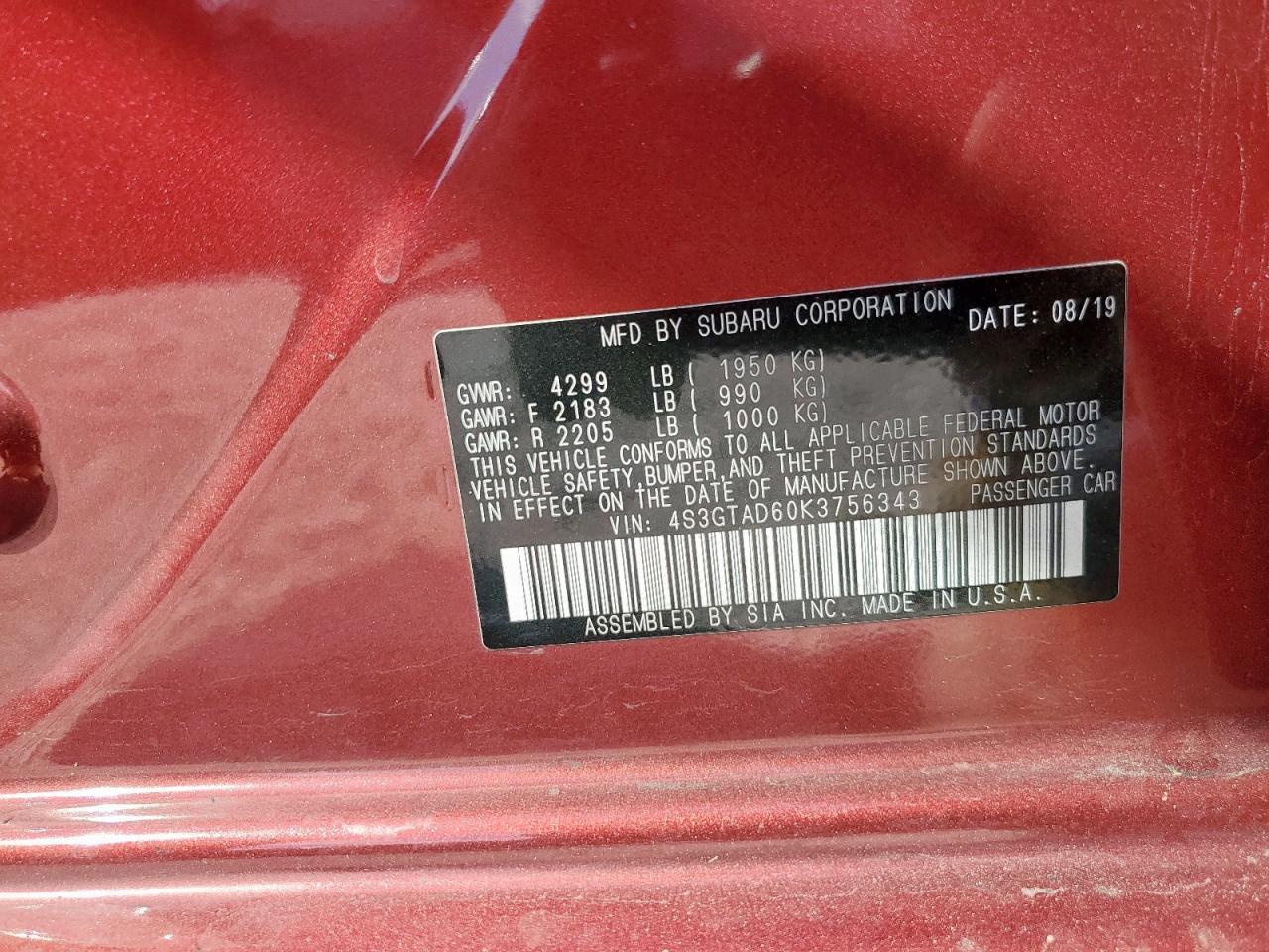 2019 SUBARU IMPREZA