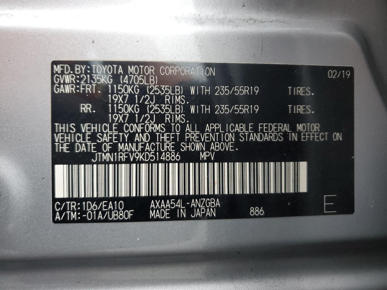 2019 TOYOTA RAV4
