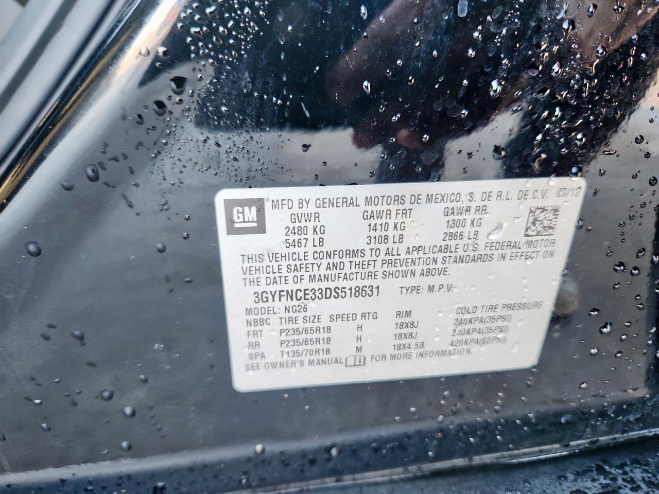2013 CADILLAC SRX