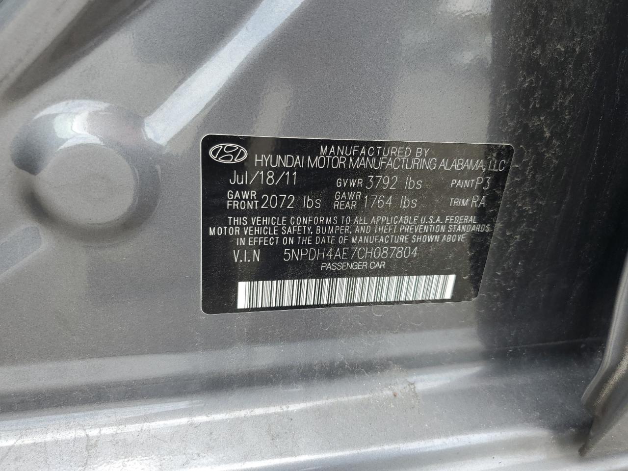 2012 HYUNDAI ELANTRA