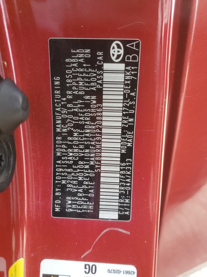 2015 TOYOTA COROLLA