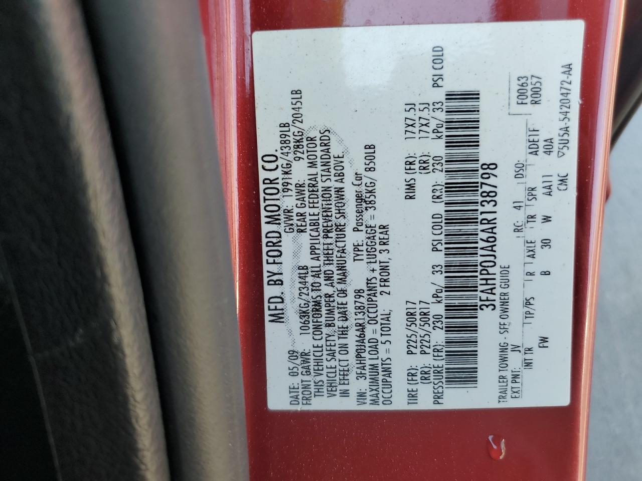 2010 FORD FUSION