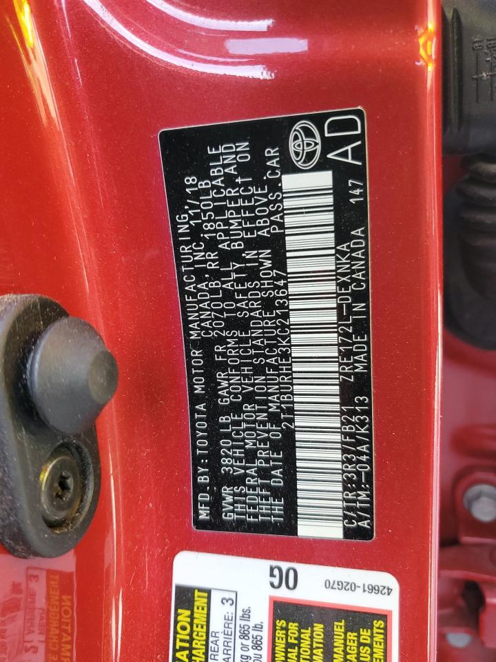 2019 TOYOTA COROLLA