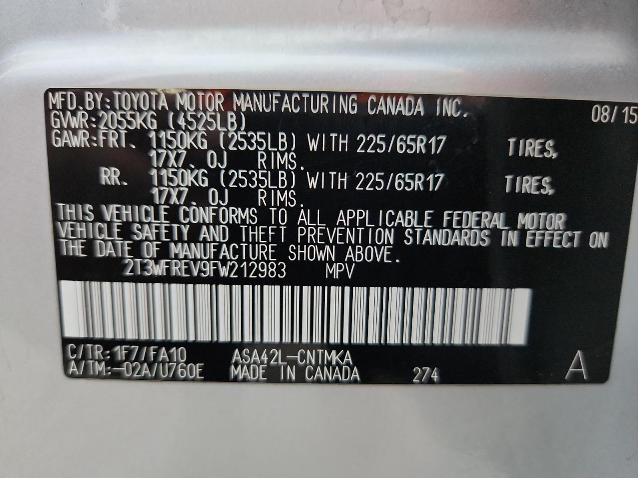 2015 TOYOTA RAV4