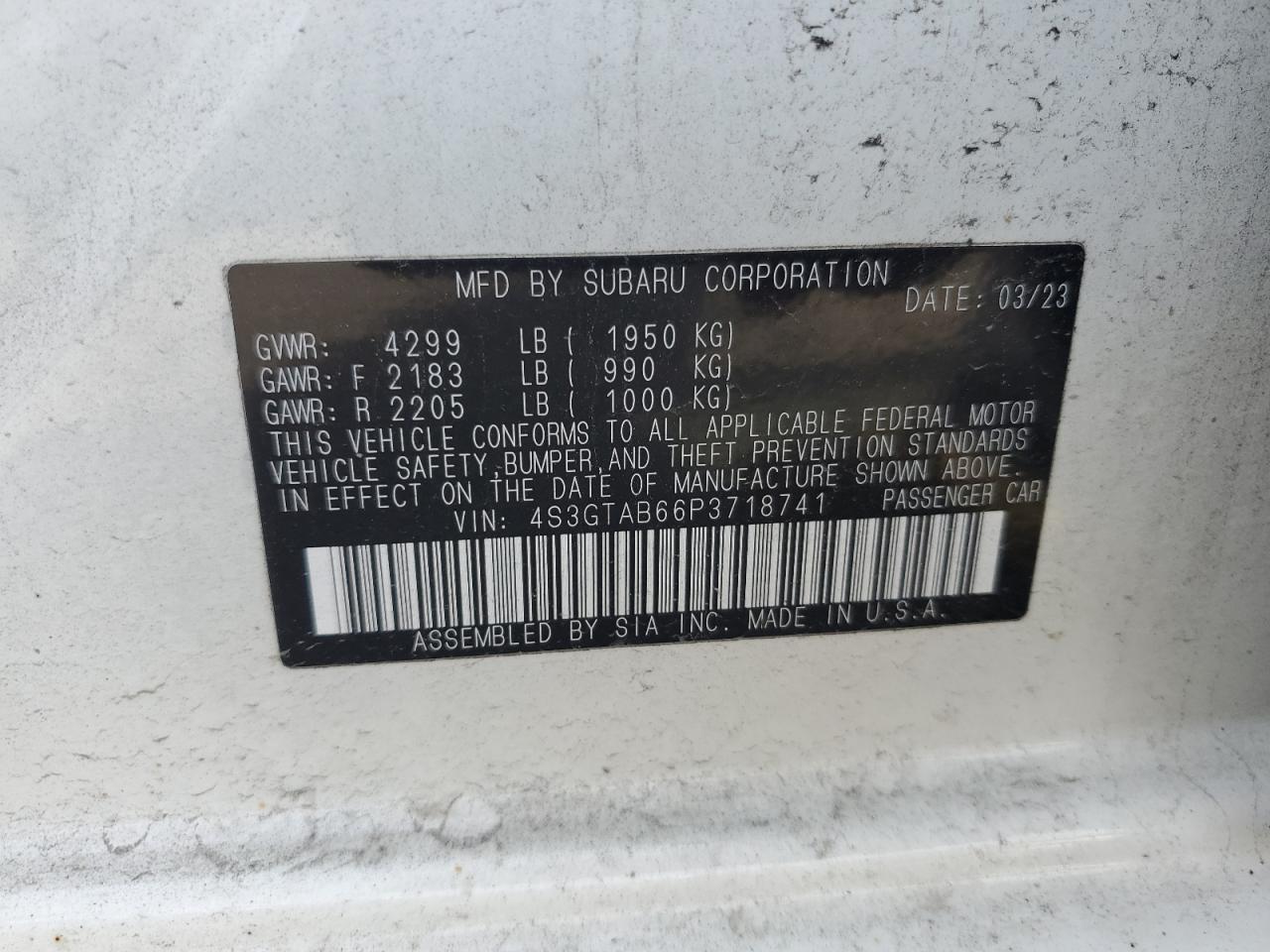 2023 SUBARU IMPREZA