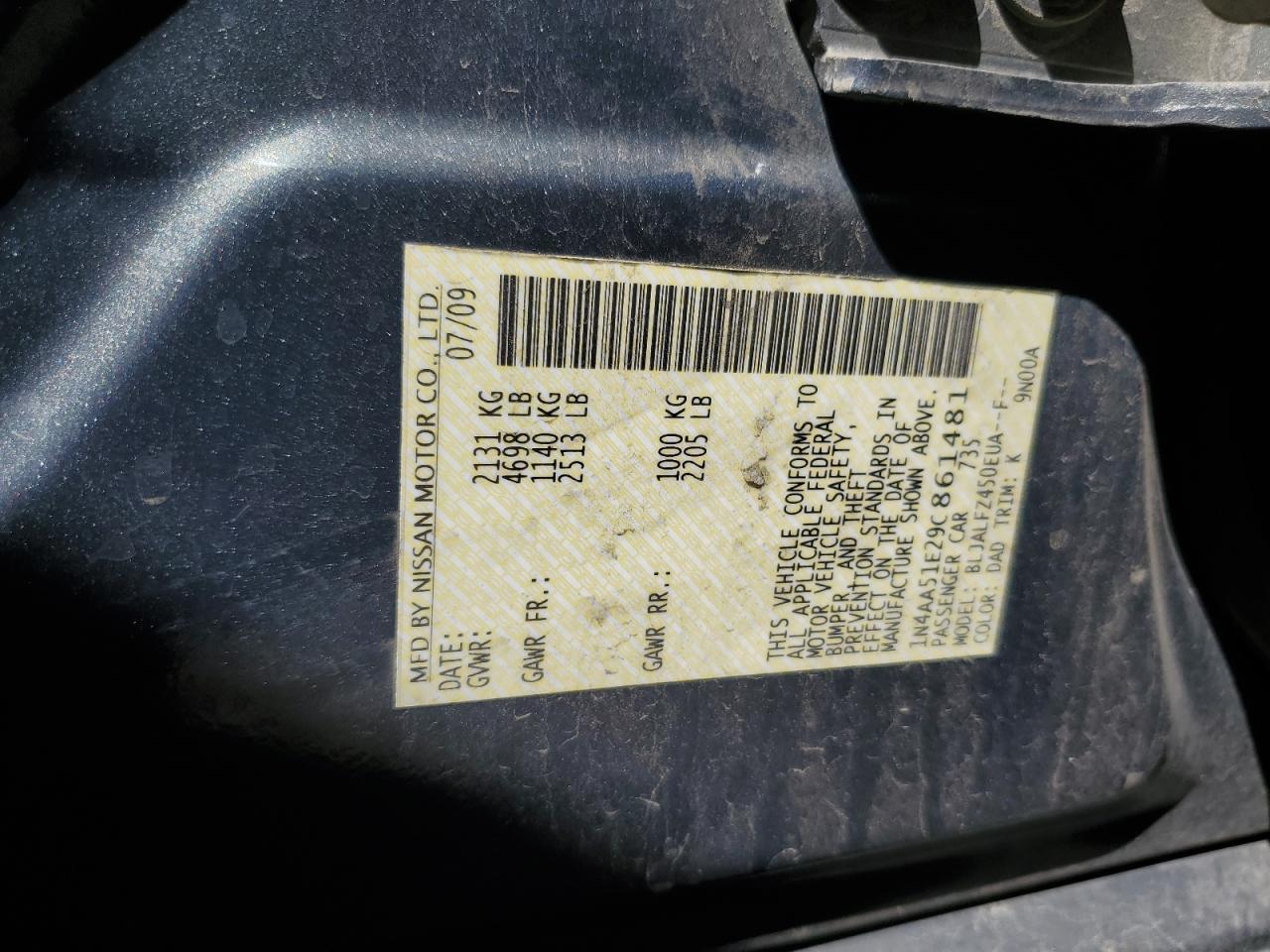 2009 NISSAN Maxima