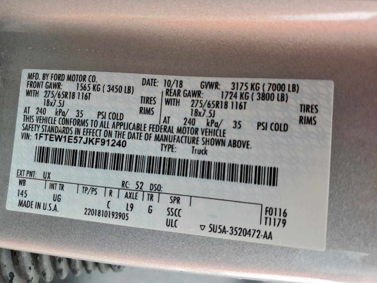 2018 FORD F-150 Lightning