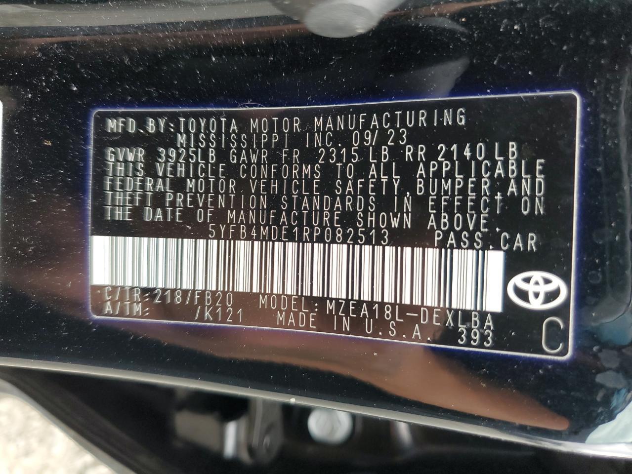 2024 TOYOTA COROLLA