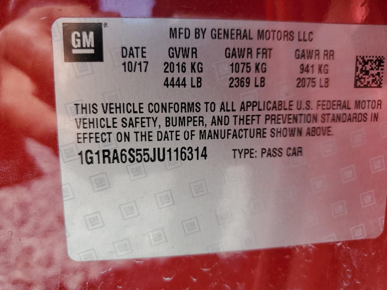 2018 CHEVROLET VOLT