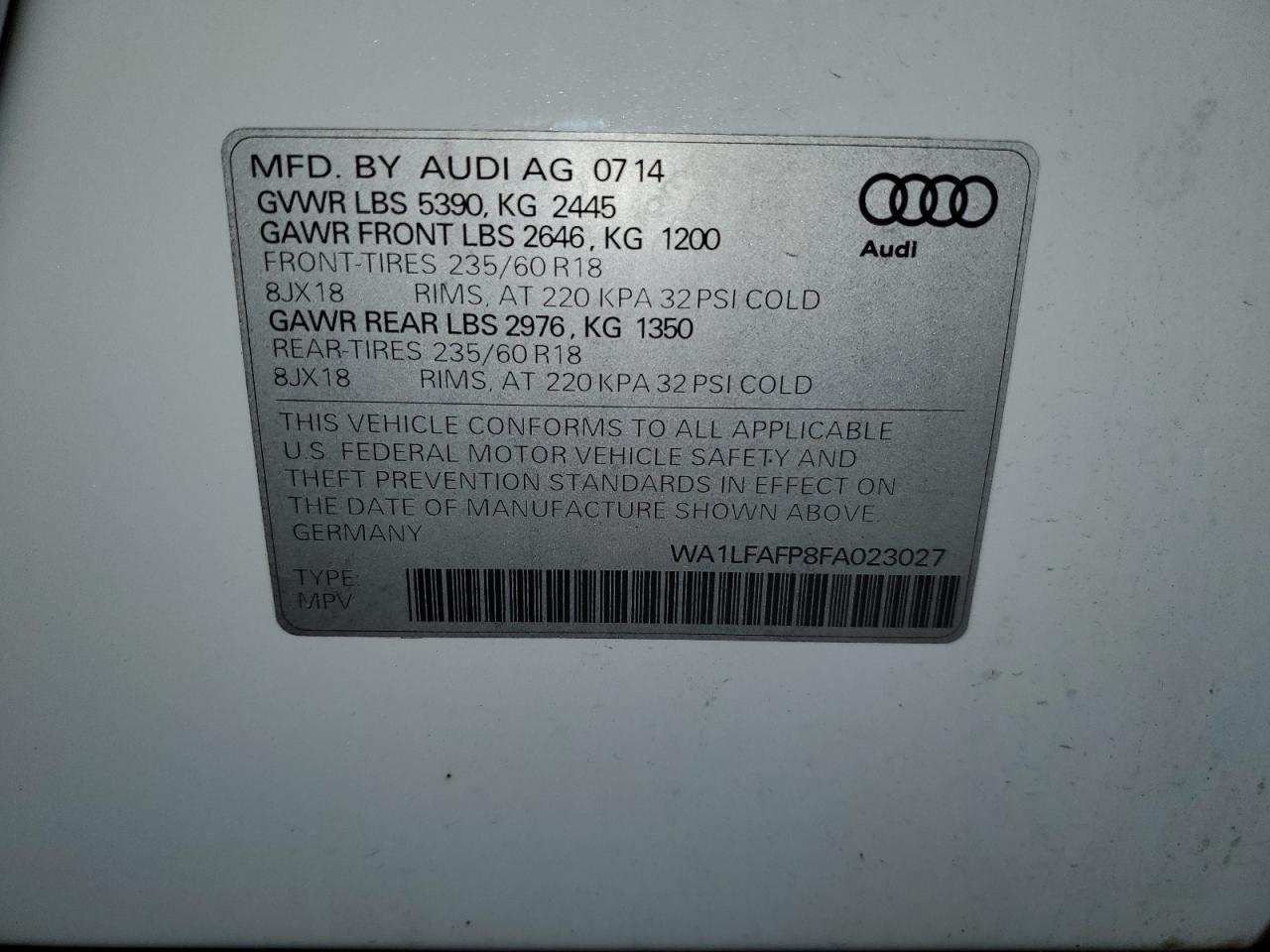 2015 AUDI Q5