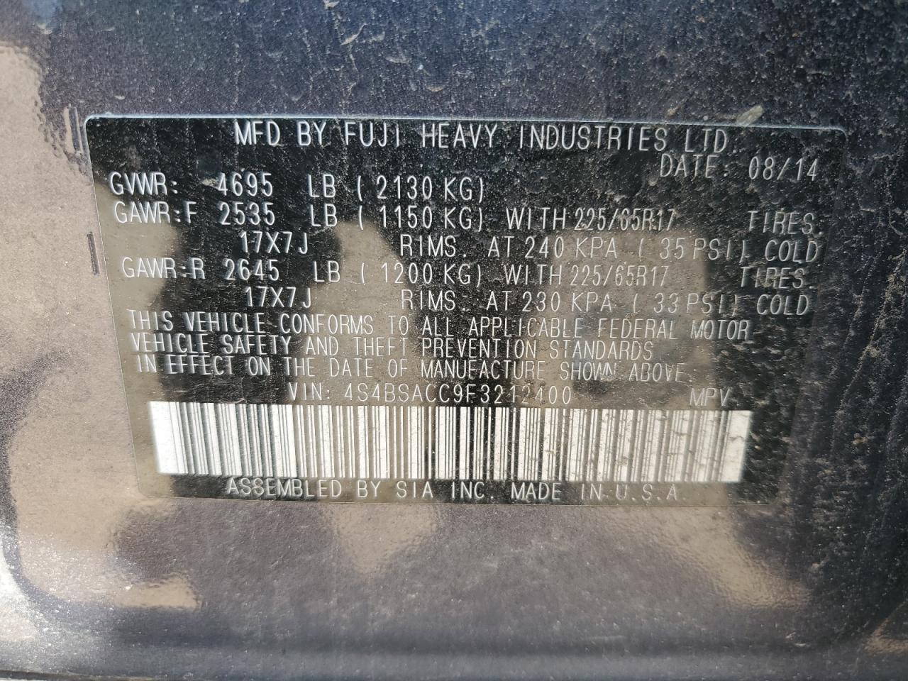 2015 SUBARU Outback