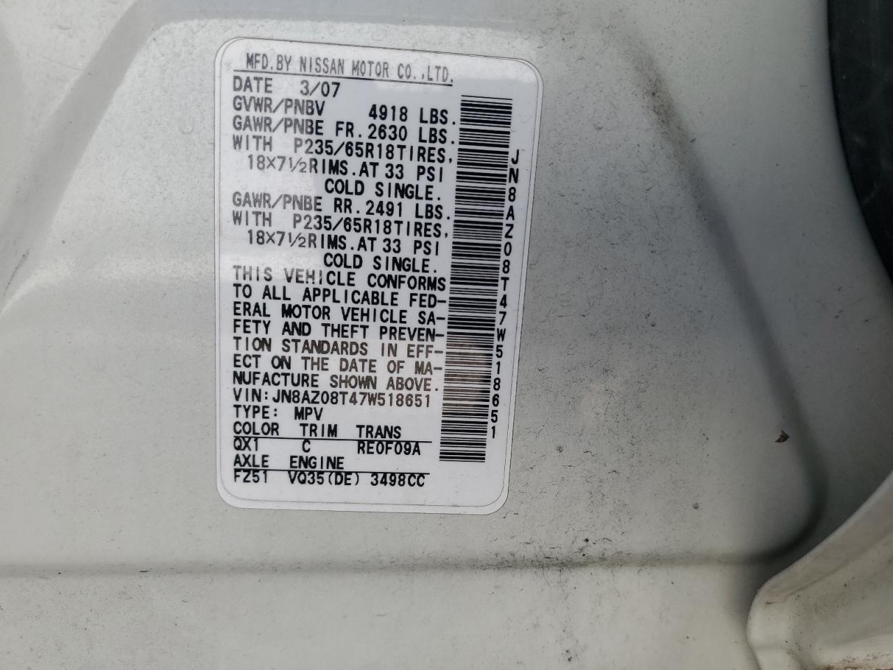 2007 NISSAN MURANO
