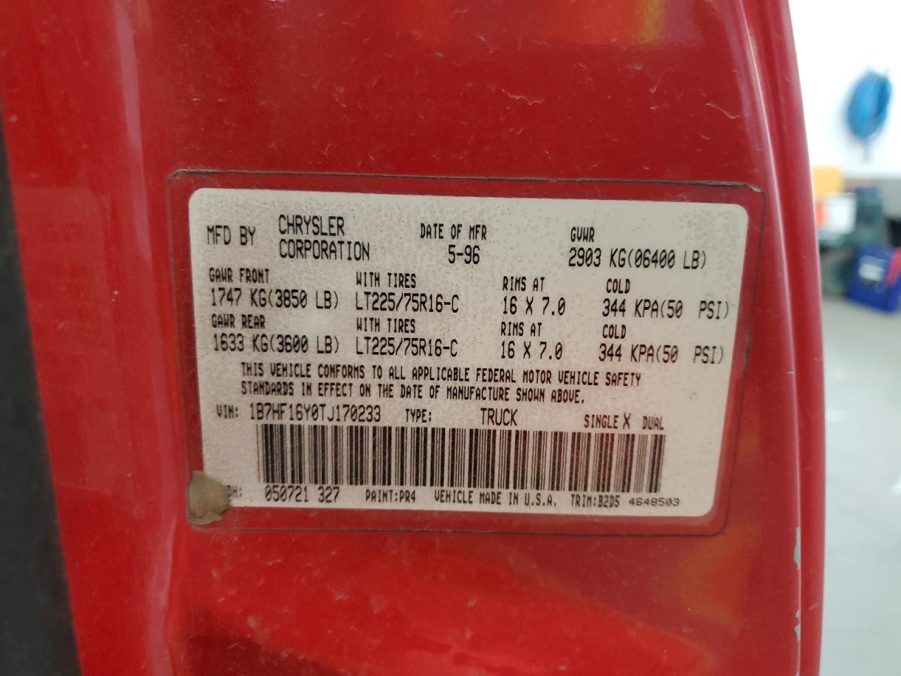 1996 DODGE RAM 1500