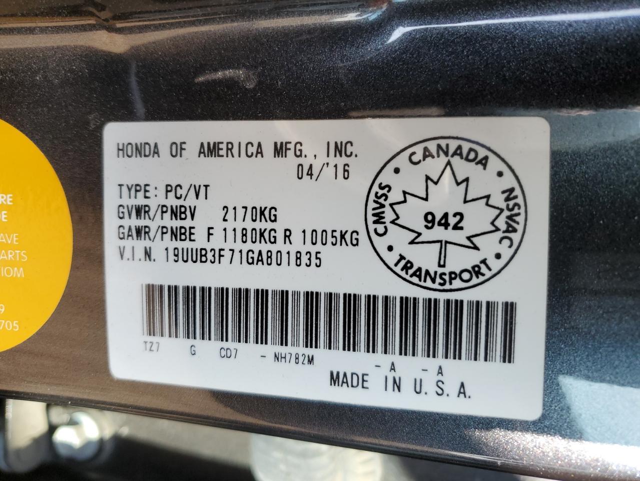 2016 ACURA TLX