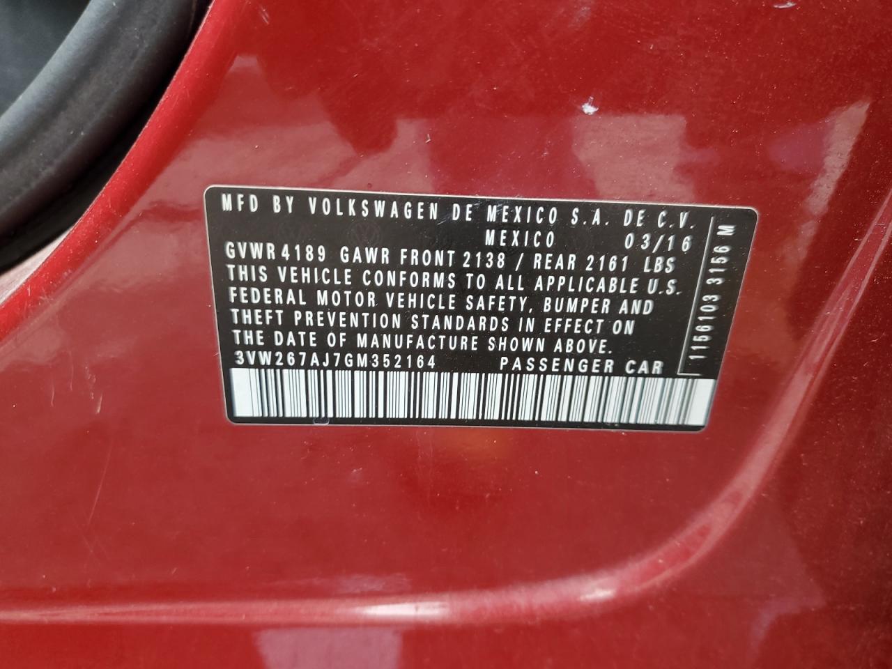 2016 VOLKSWAGEN JETTA