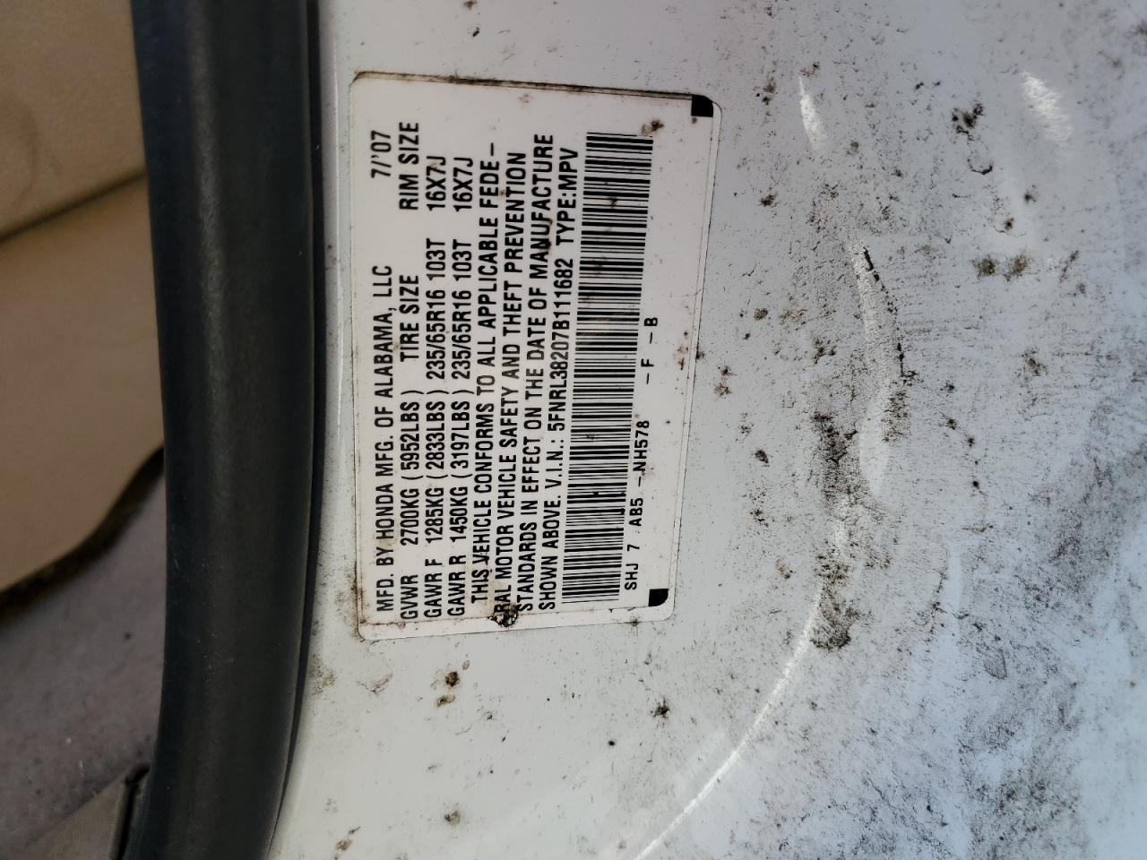 2007 HONDA ODYSSEY