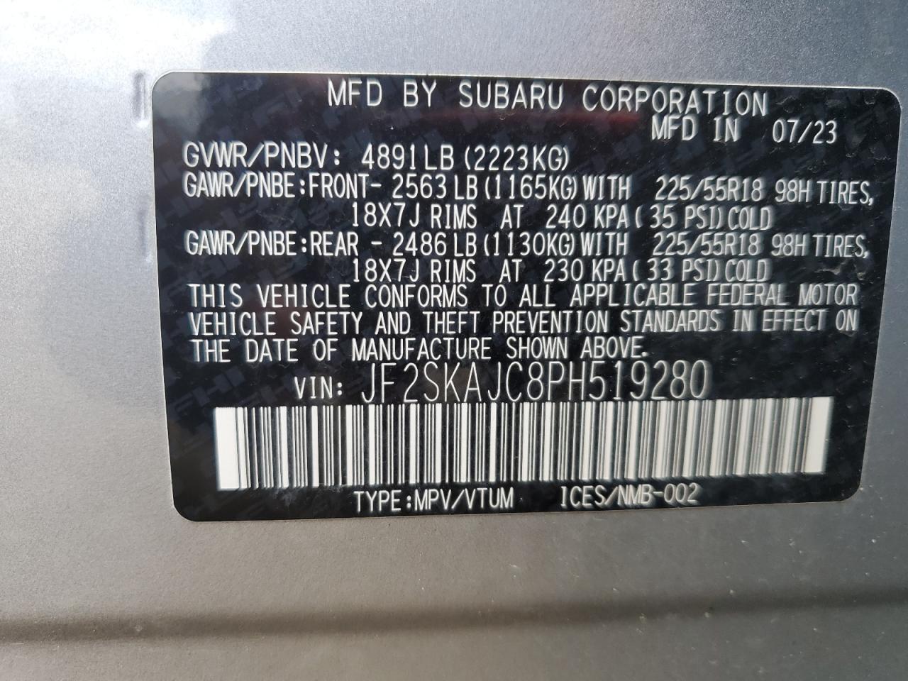 2023 SUBARU FORESTER