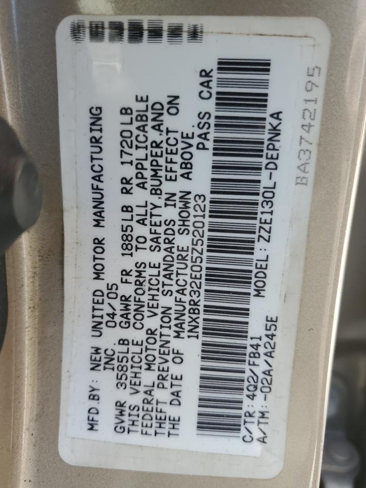 2005 TOYOTA COROLLA