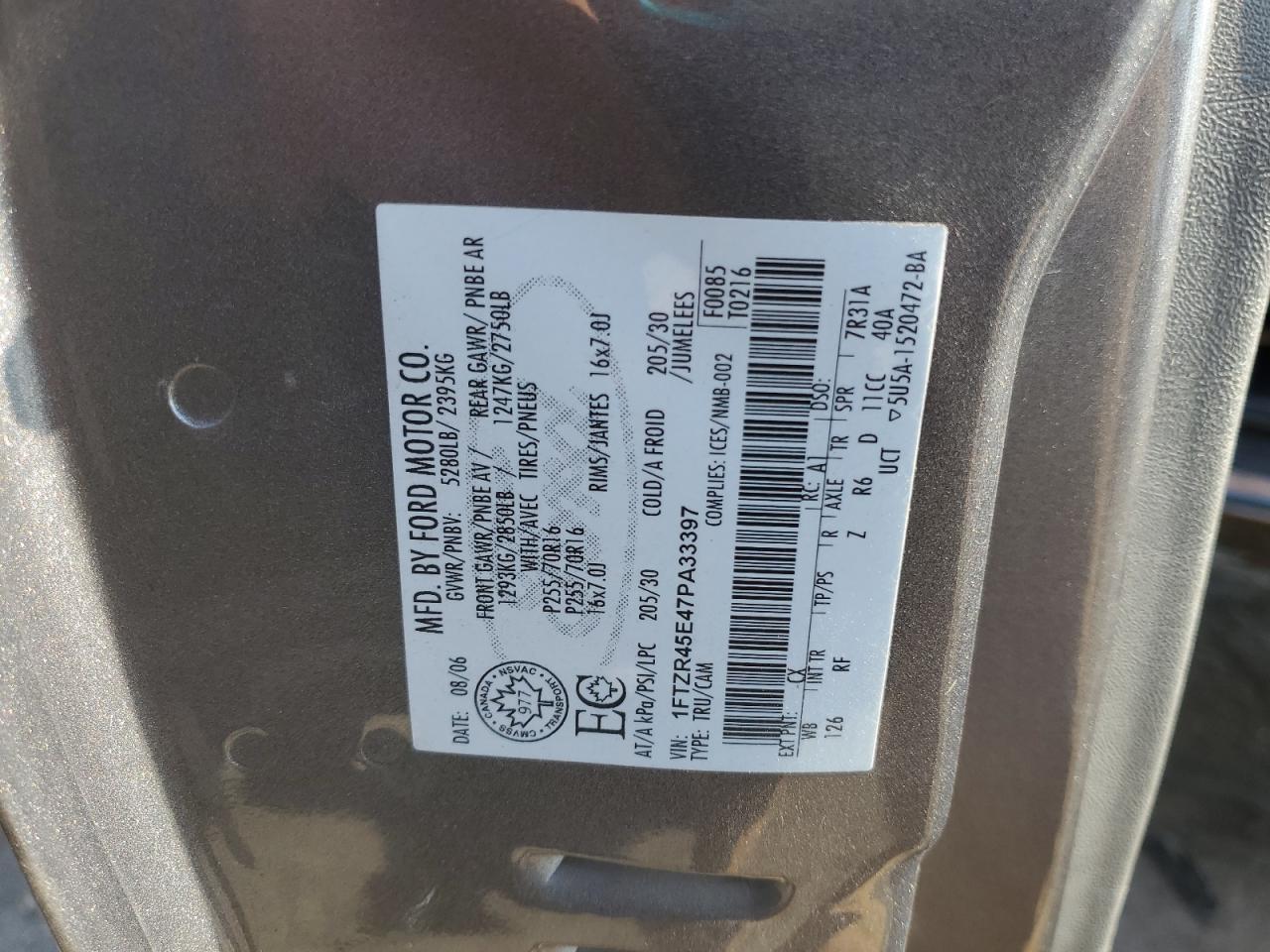 2007 FORD RANGER