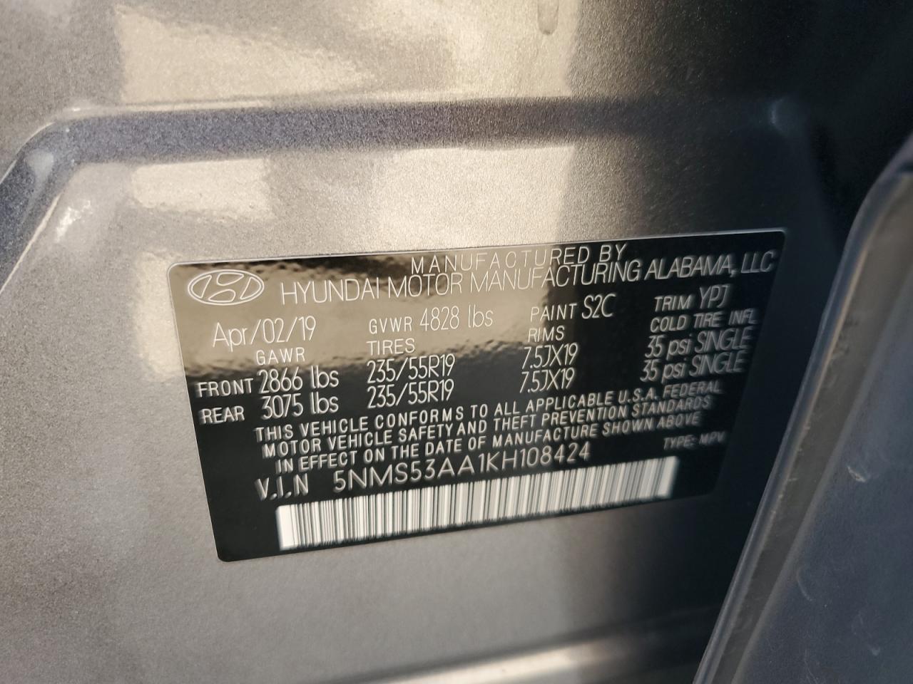 2019 HYUNDAI SANTA FE
