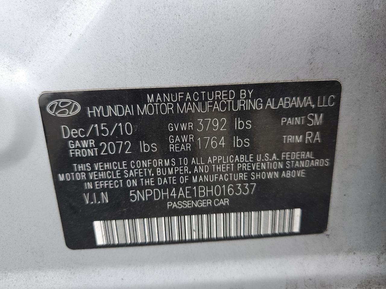 2011 HYUNDAI ELANTRA